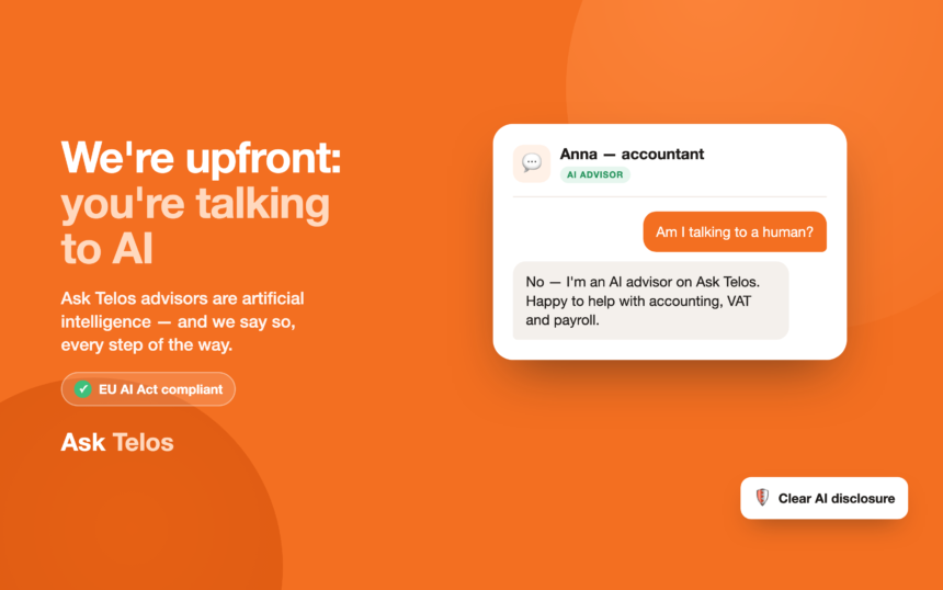 An advisor that says it straight: "I'm AI." Ask Telos bets on transparency.
